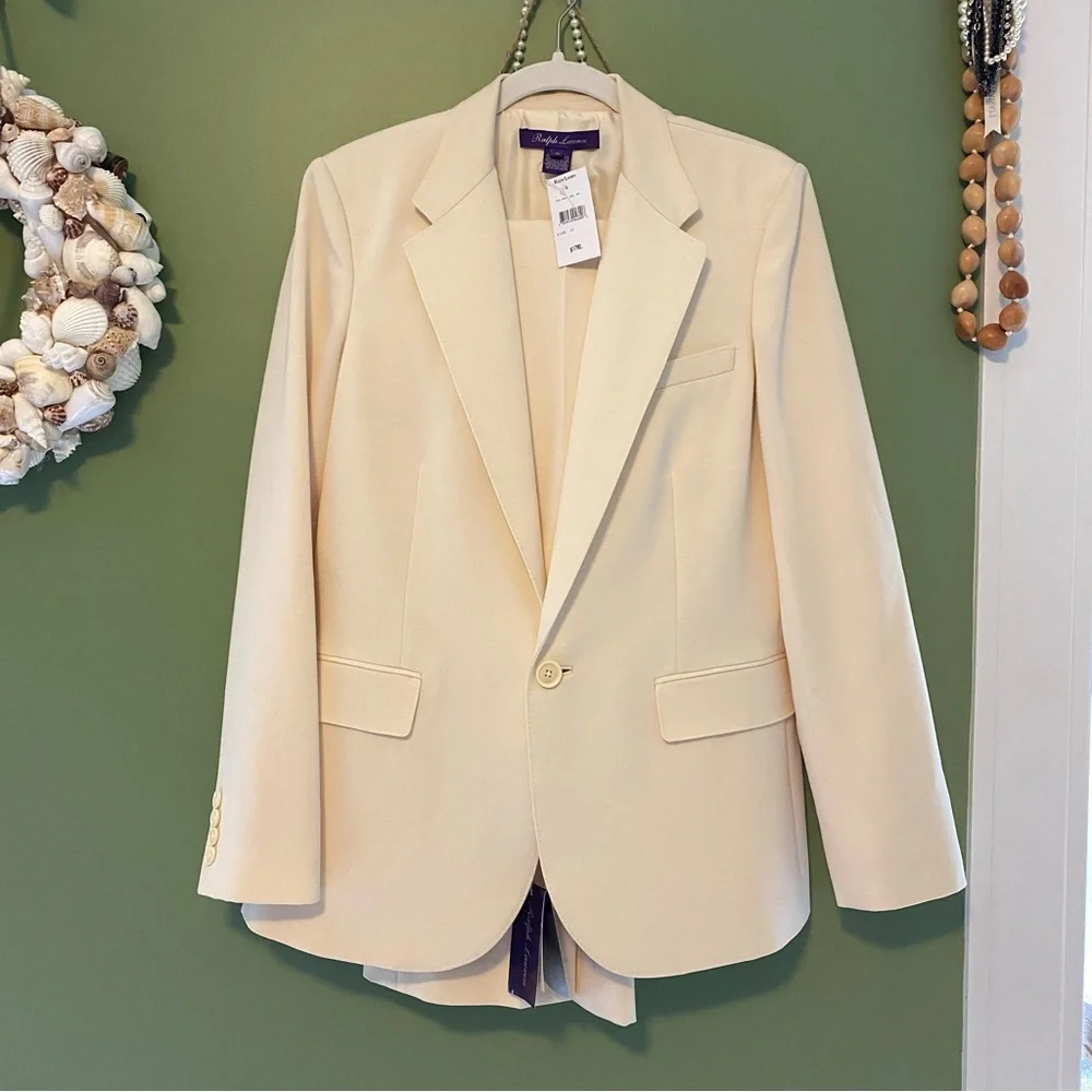 Ralph Lauren Purple Label Cream Blazer - Picture 2 of 5
